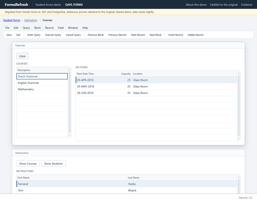Migrated web app, same step