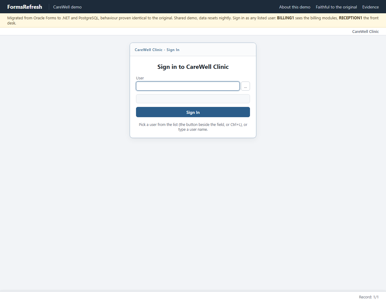Migrated (.NET, PostgreSQL), step 00-open