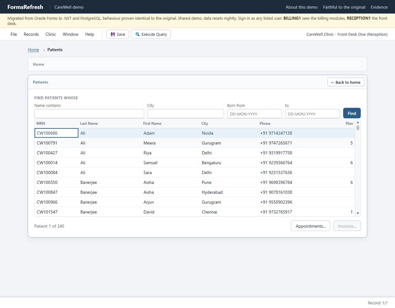Migrated (.NET, PostgreSQL), step 03-patients