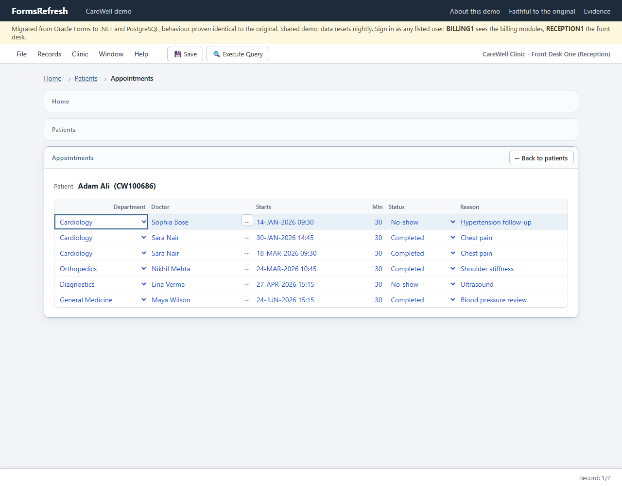 Migrated (.NET, PostgreSQL), step 04-appointments