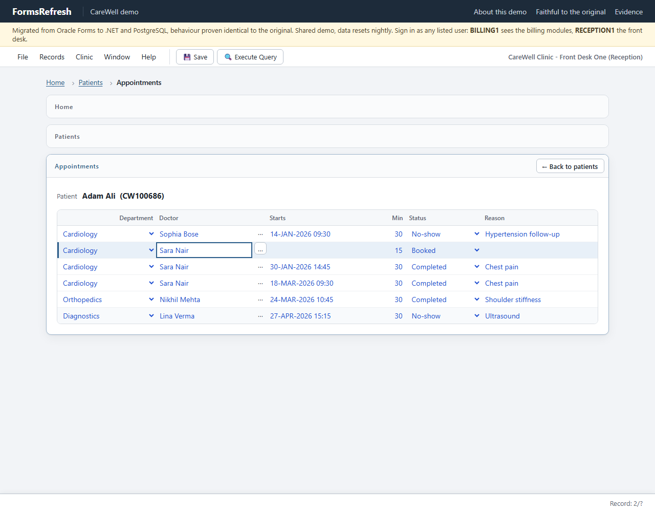Migrated (.NET, PostgreSQL), step 08-doctor