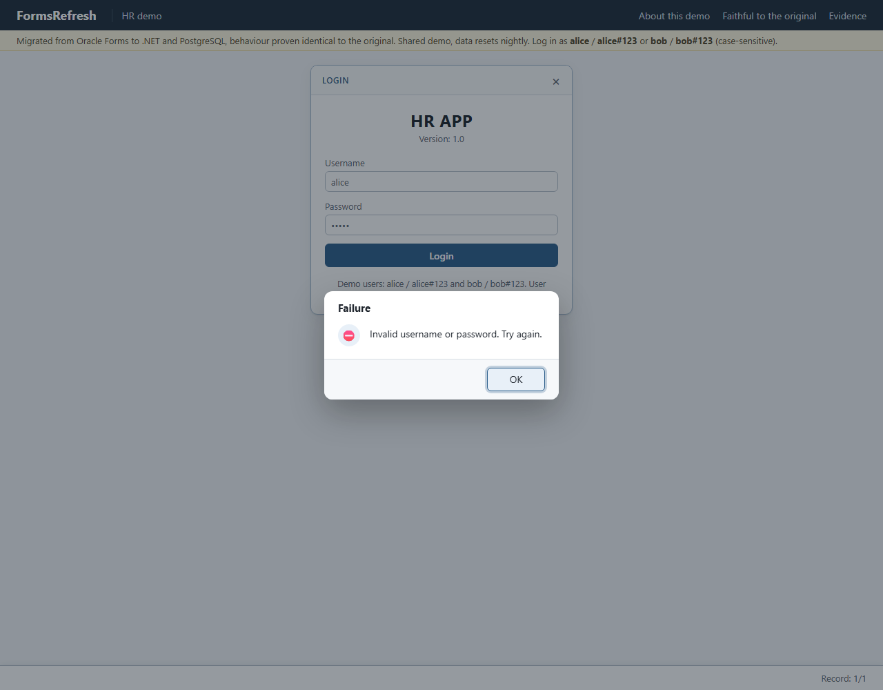 Migrated (.NET, PostgreSQL), step 02-login