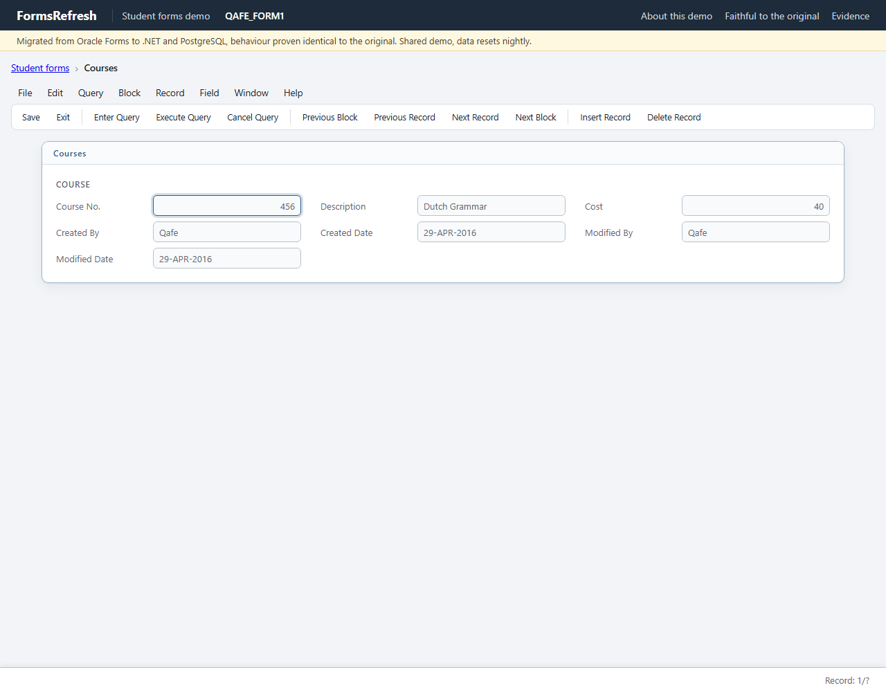 Migrated (.NET, PostgreSQL), step 00-open