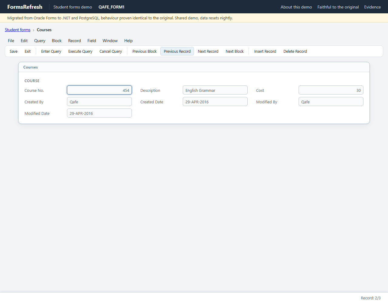 Migrated (.NET, PostgreSQL), step 03-previous